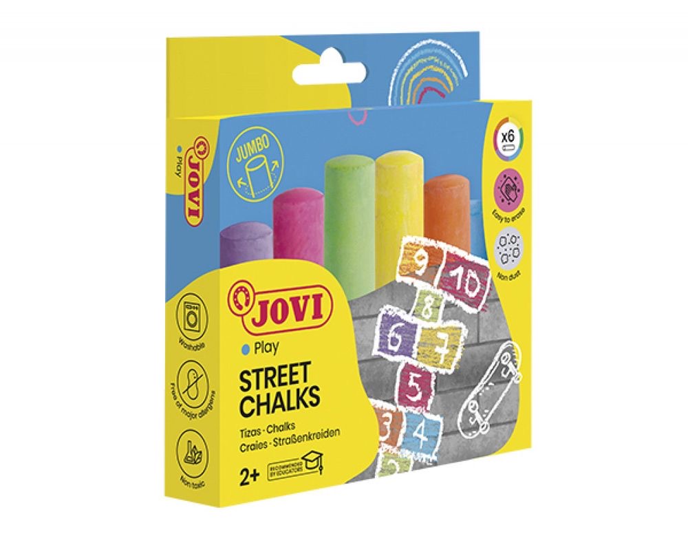 STREET CHALKS Case 6 Jumbo Chalks Assorted Colors