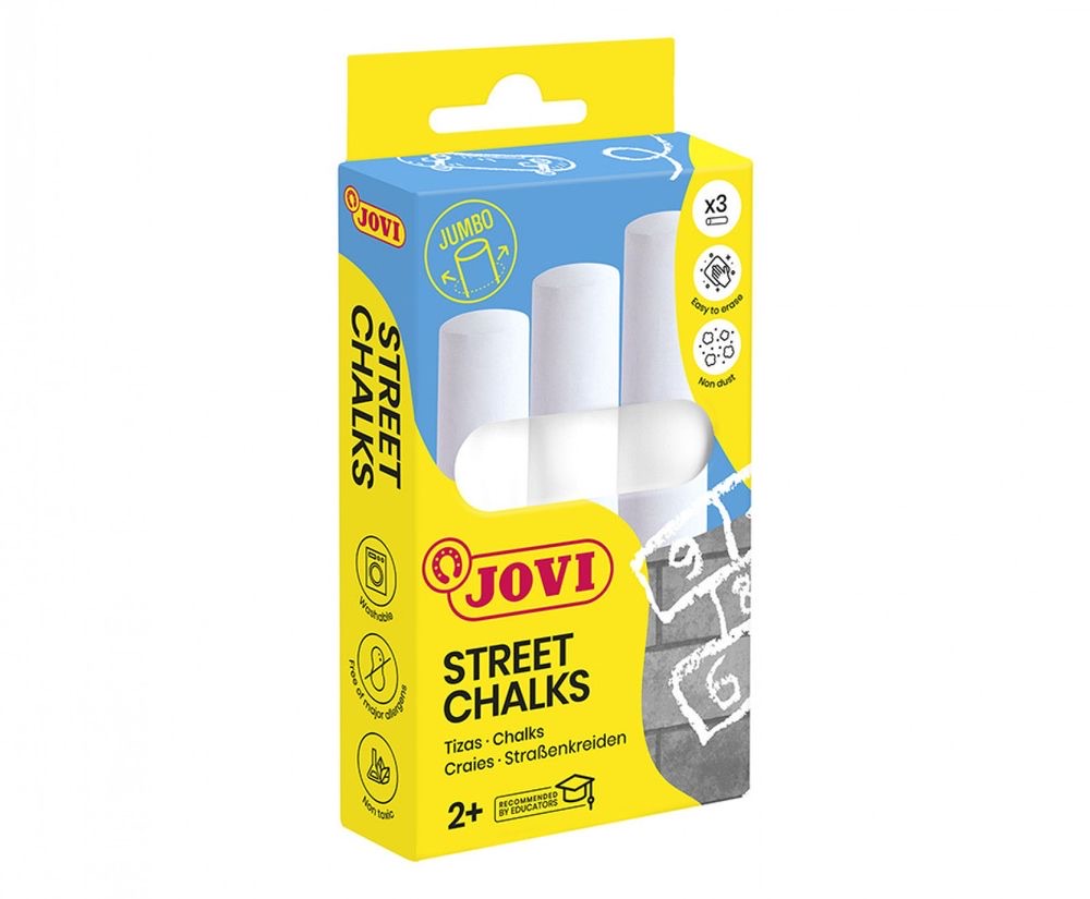 STREET CHALKS Case 3 Jumbo Chalks White