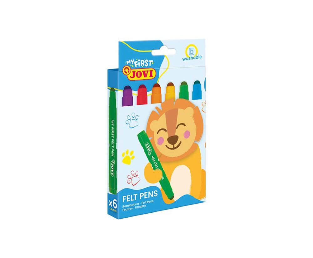 MY FIRST Felt Pen 6 Assorted Color Markers Case