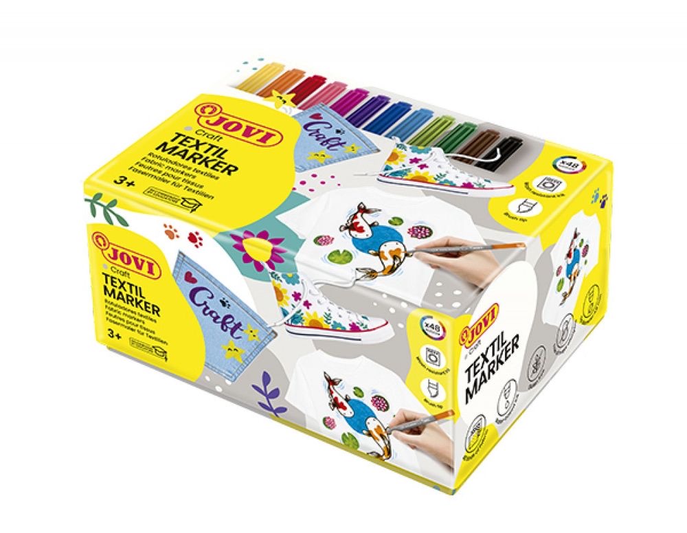 TEXTILE MARKER School Box 48 Assorted Color Markers