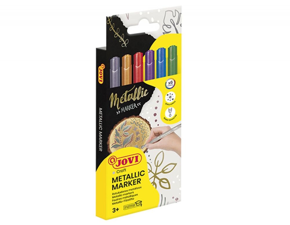 METALLIC MARKERS Case with 6 Assorted Markers