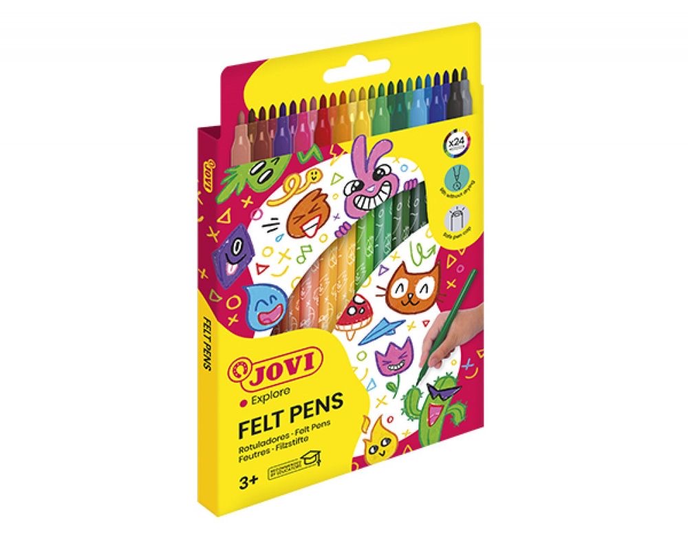 FELT PENS Set of 24 Assorted MEDIUM TIP Markers