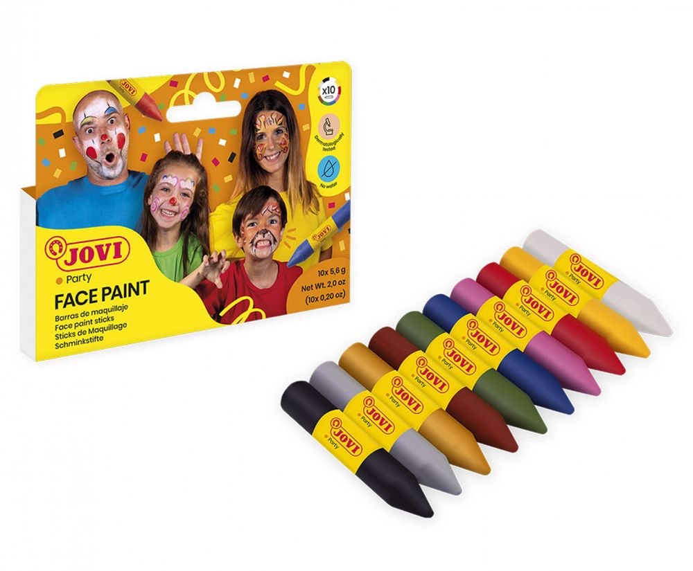 FACE PAINT Set of 10 Assorted Color Makeup Sticks