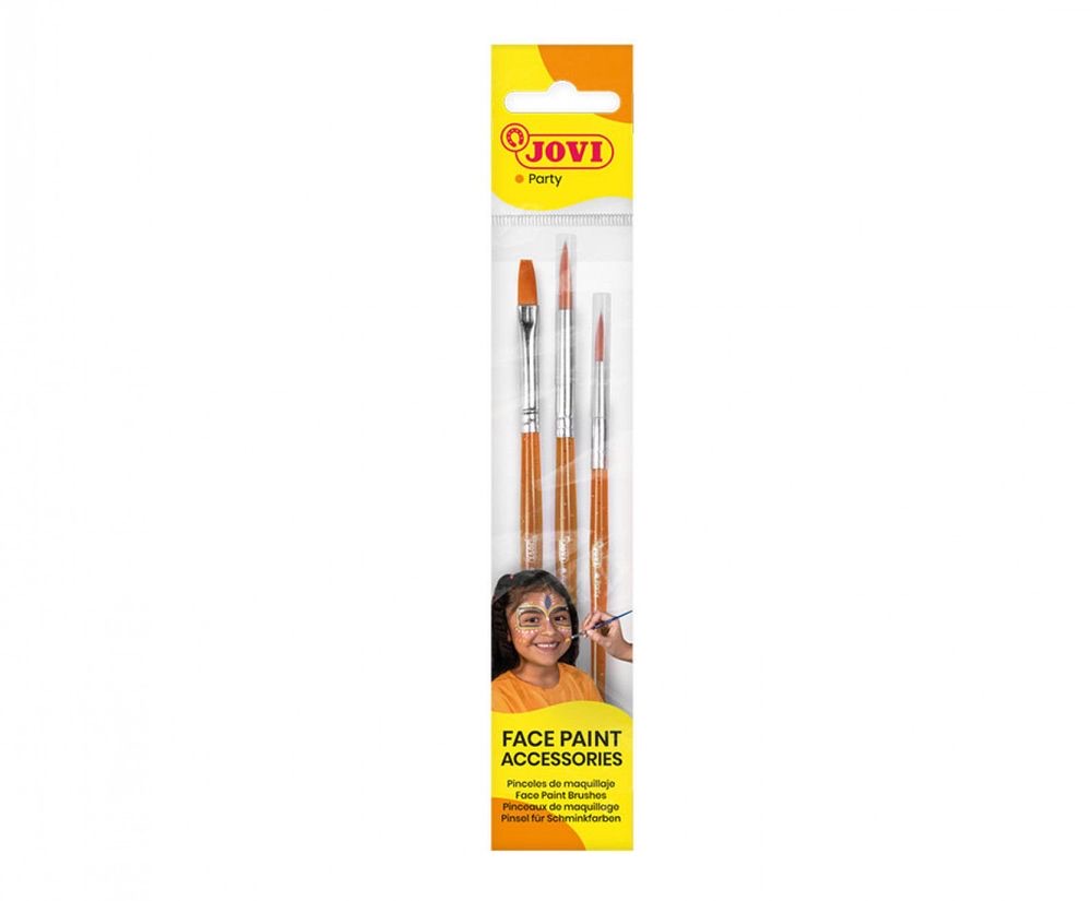 FACE PAINT ACCESSORIES Set of 3 Makeup Brushes