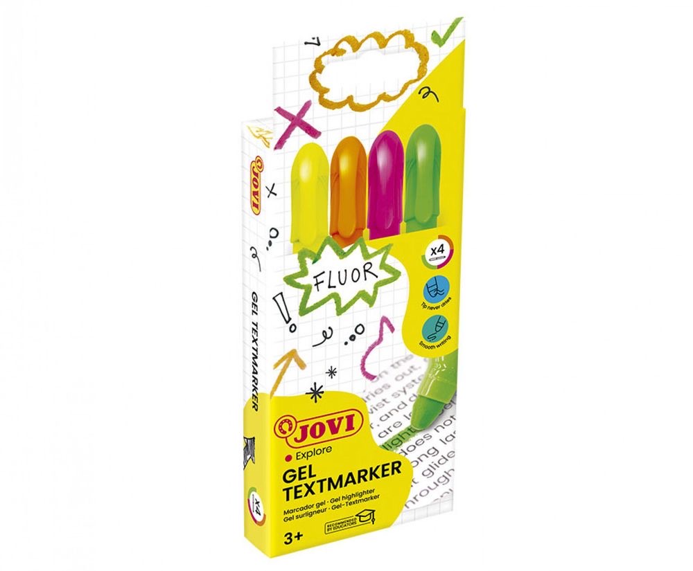 JOVI!NEON Set of 4 Gel Stick Markers in Assorted Colors