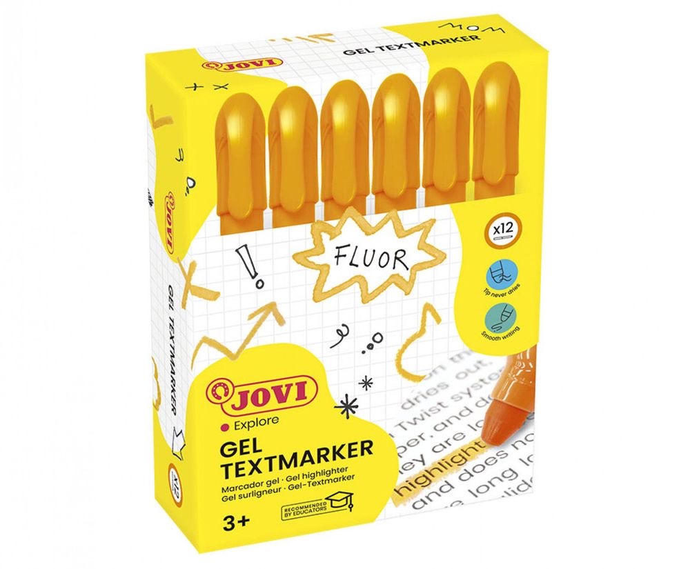 JOVI!NEON Set of 12 Gel Stick Markers in Orange