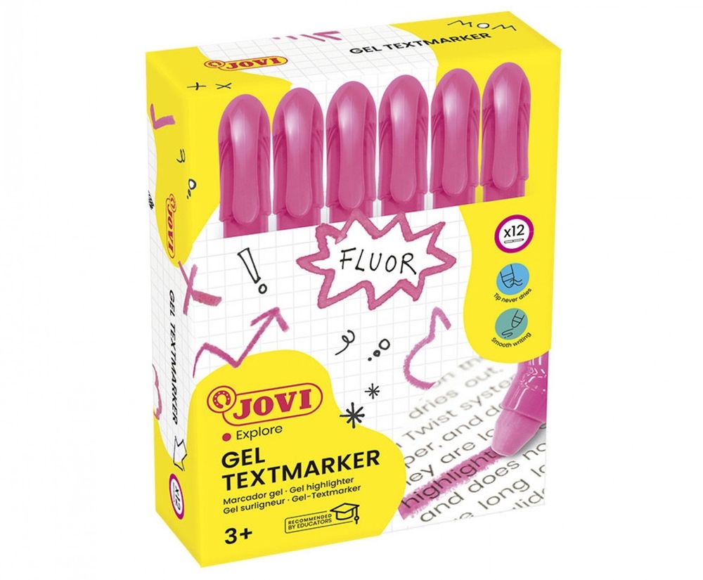 JOVI!NEON Set of 12 Gel Stick Markers in Pink