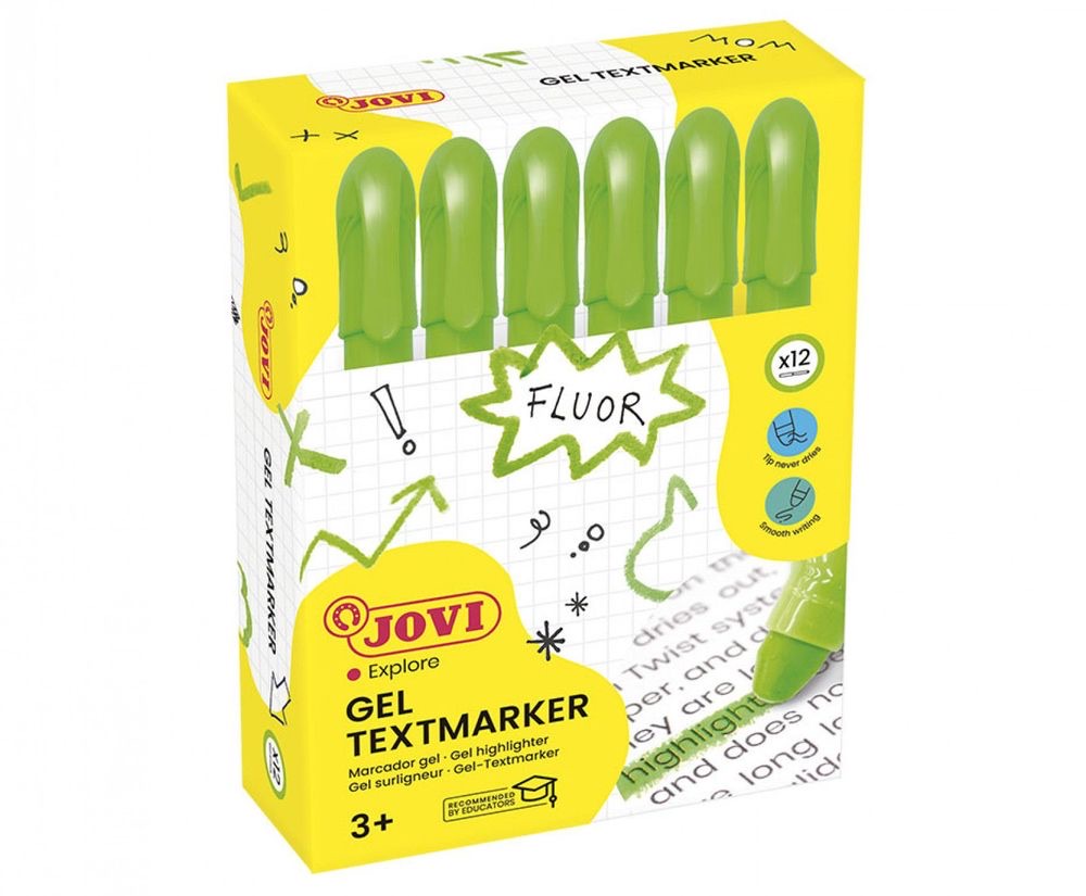 JOVI!NEON Set of 12 Gel Stick Markers in Green