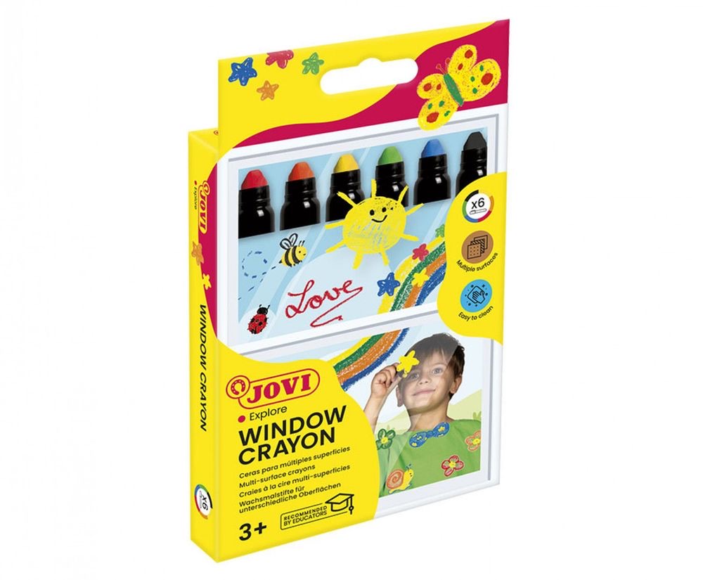 JOVIDECOR GLASS Set of 6 Assorted Stick Crayons