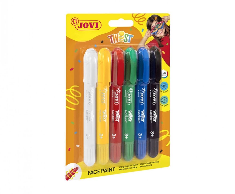 TWIST Face Paint Blister 6 Assorted Color Sticks