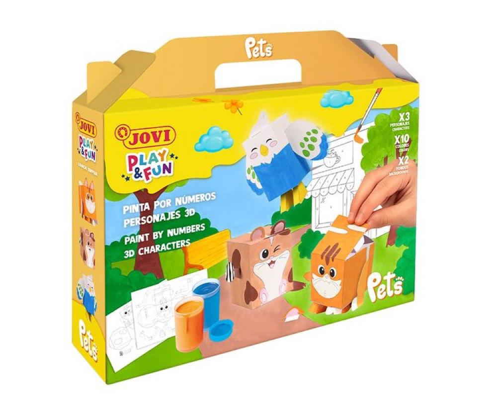 PLAY & FUN Gouache Tempera - Paint by numbers 3D characters - PETS