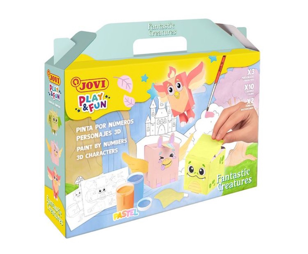 PLAY & FUN Gouache Tempera - Paint by numbers 3D characters - FANTASTIC CREATURES