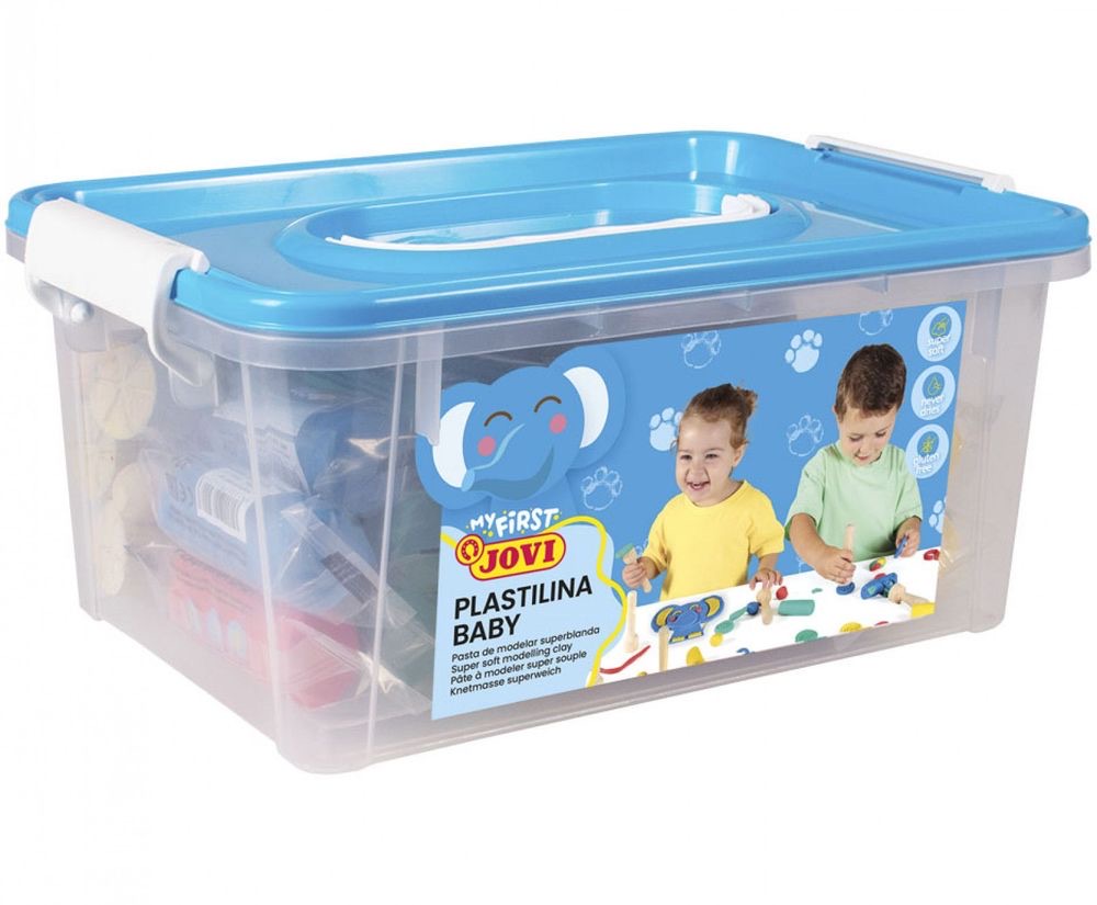 MY FIRST Plastilina Baby Schoolpack Treasure Chest 20 Tablets 38 g Assorted Colors + 9 Assorted Wooden Stamps