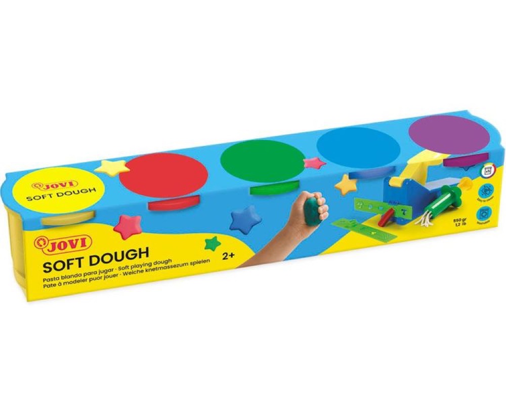 Soft Dough BLANDIVER Case with 5 Jars of 110 g Assorted Colors