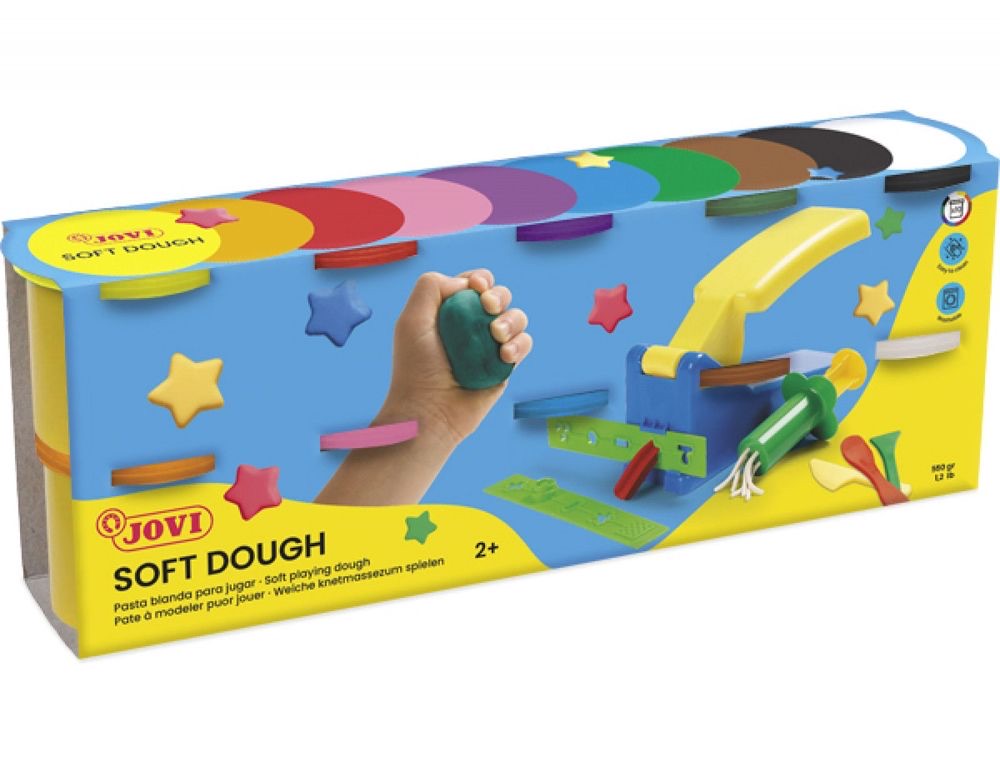 Soft Dough BLANDIVER Case with 10 Jars of 110 g Assorted Colors