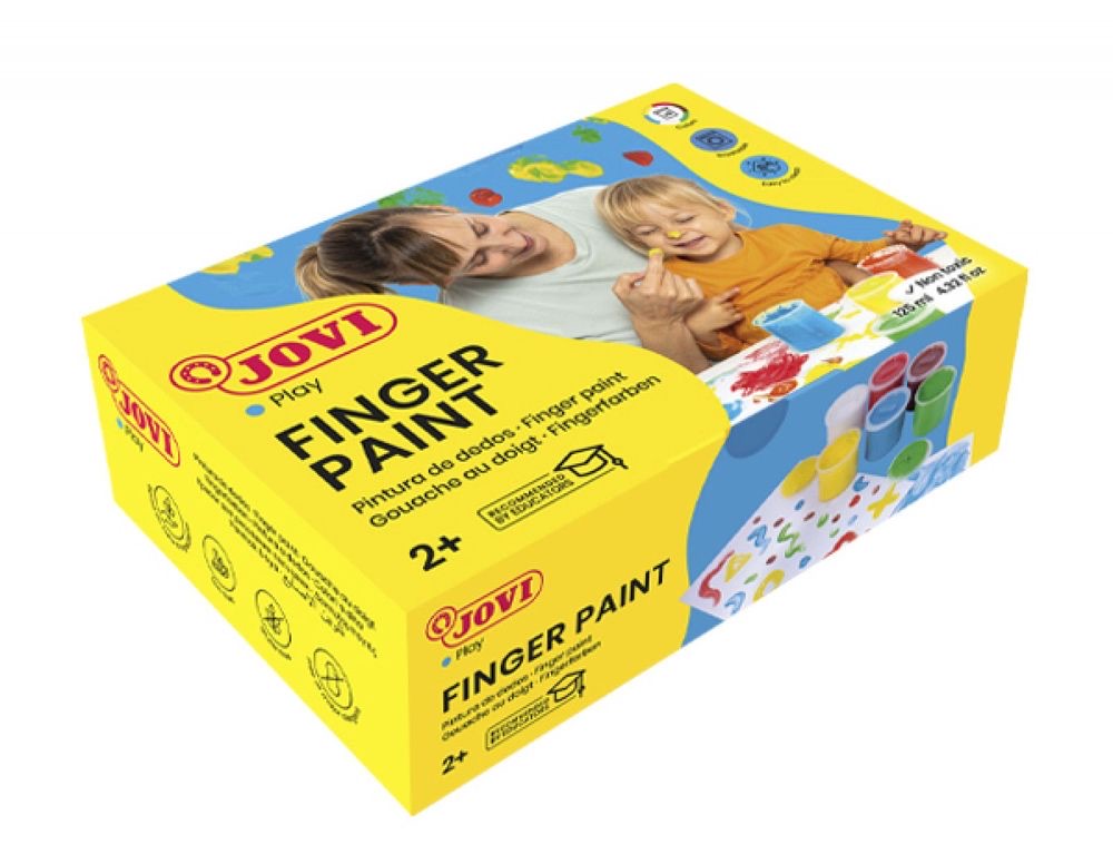 FINGER PAINT Set of 6 x 125 ml Assorted Colors Finger Paint