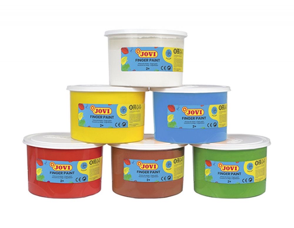 FINGER PAINT Box of 6 x 500 ml Assorted Colors Finger Paint
