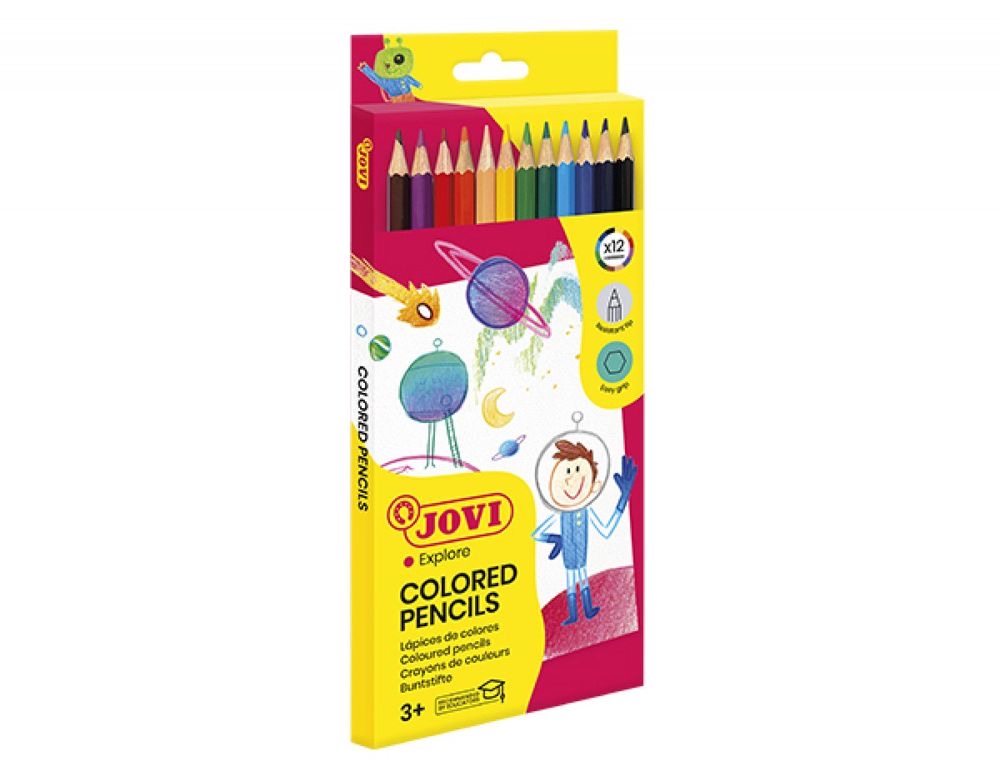 COLORED PENCILS Set of 12 Hexagonal Colored Pencils in Assorted Colors