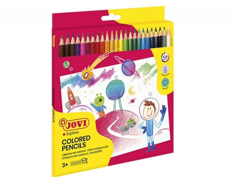 COLORED PENCILS Set of 24 Hexagonal Colored Pencils in Assorted Colors