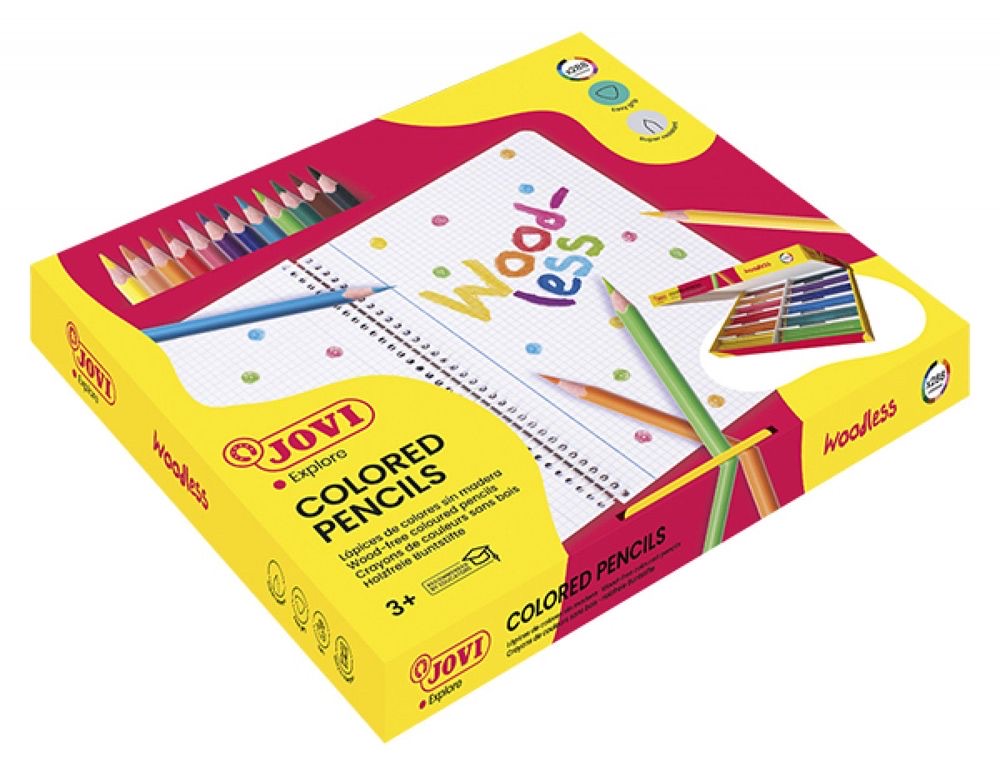 WOODLESS COLORED PENCILS School Pack of 288 Triangular Woodless Pencils, Assorted Colors