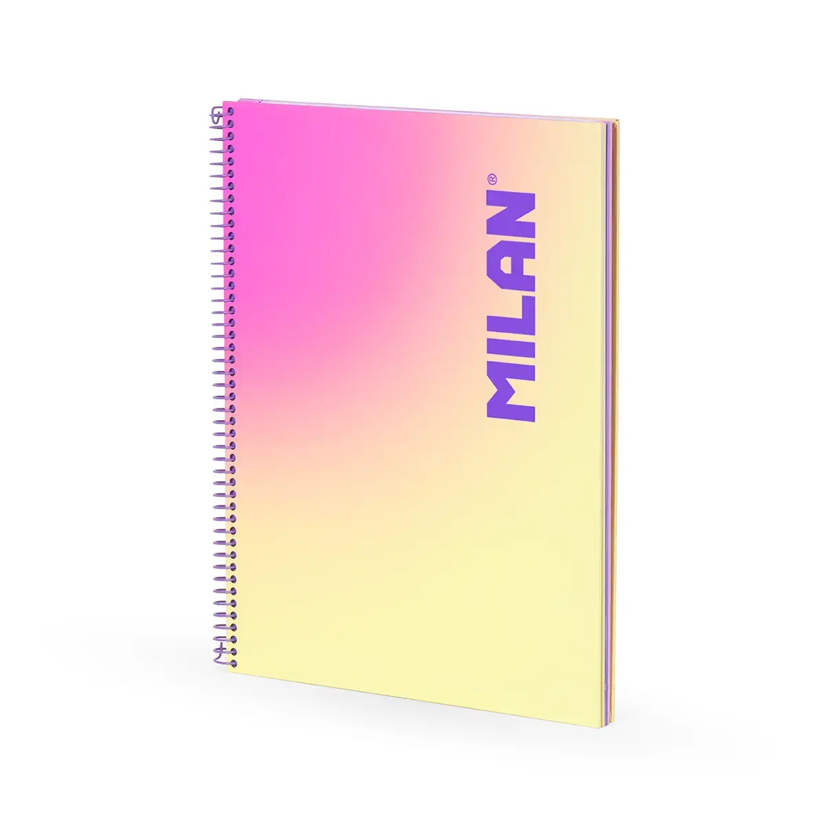 A4 Telli Defter sert kapaklı, kareli kağıt, 90 yaprak 95 gr/m², Sunset koleksiyonu, sarı