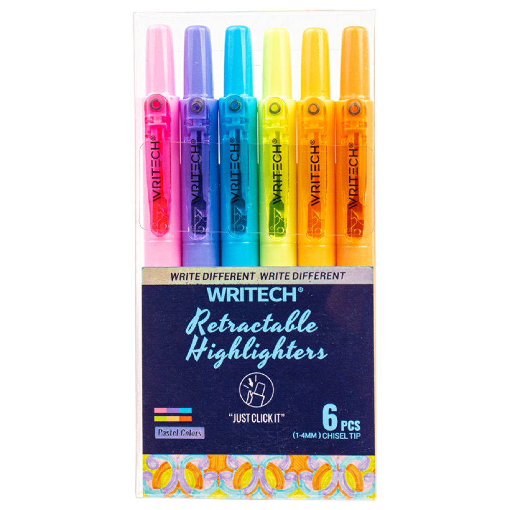 Writech W-805S BASMALI FOSFORLU KALEM PASTEL 6 RENK - 6'LI