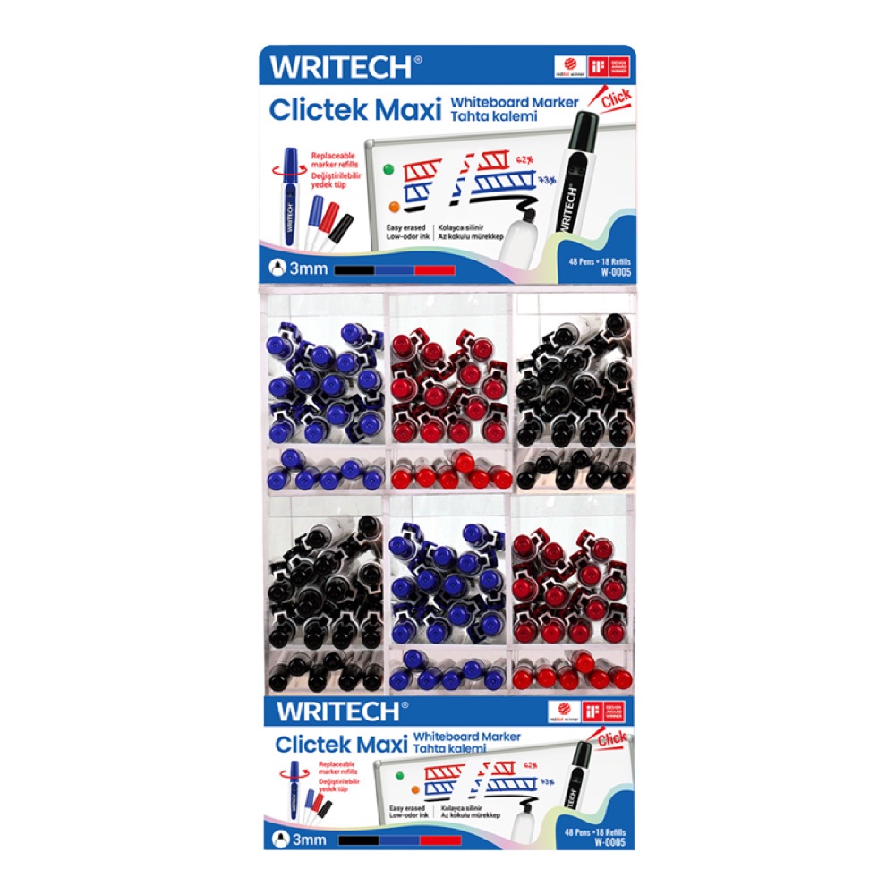 Writech W-0005WB BASMALI JUMBO TAHTA KALEMİ - 48'Lİ STAND