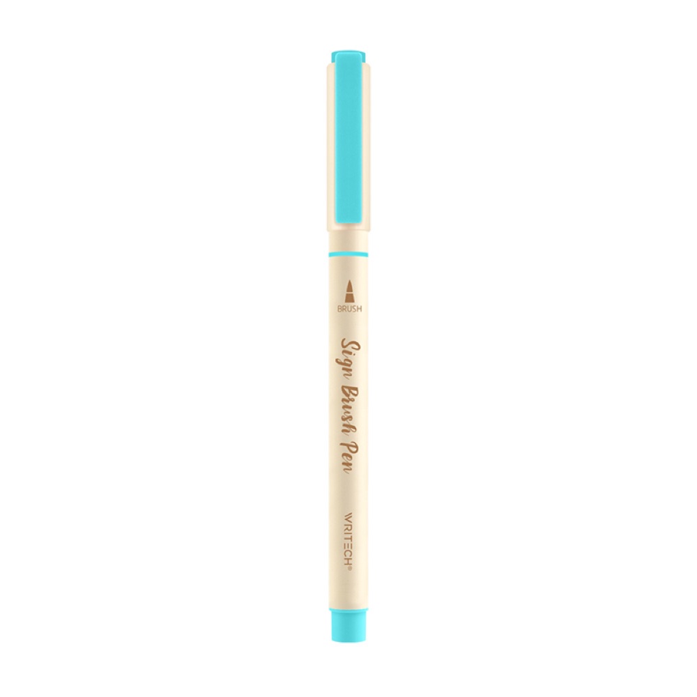 Writech W-827 FIRÇA TİP KEÇELİ KALEM AQUA - 12'Lİ KUTU
