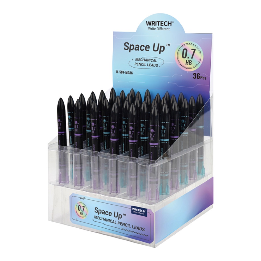 Writech W-507 0,7MM (SİYAH-YEŞİL/SİYAH-MOR) KALEM UCU - 36'LI STAND