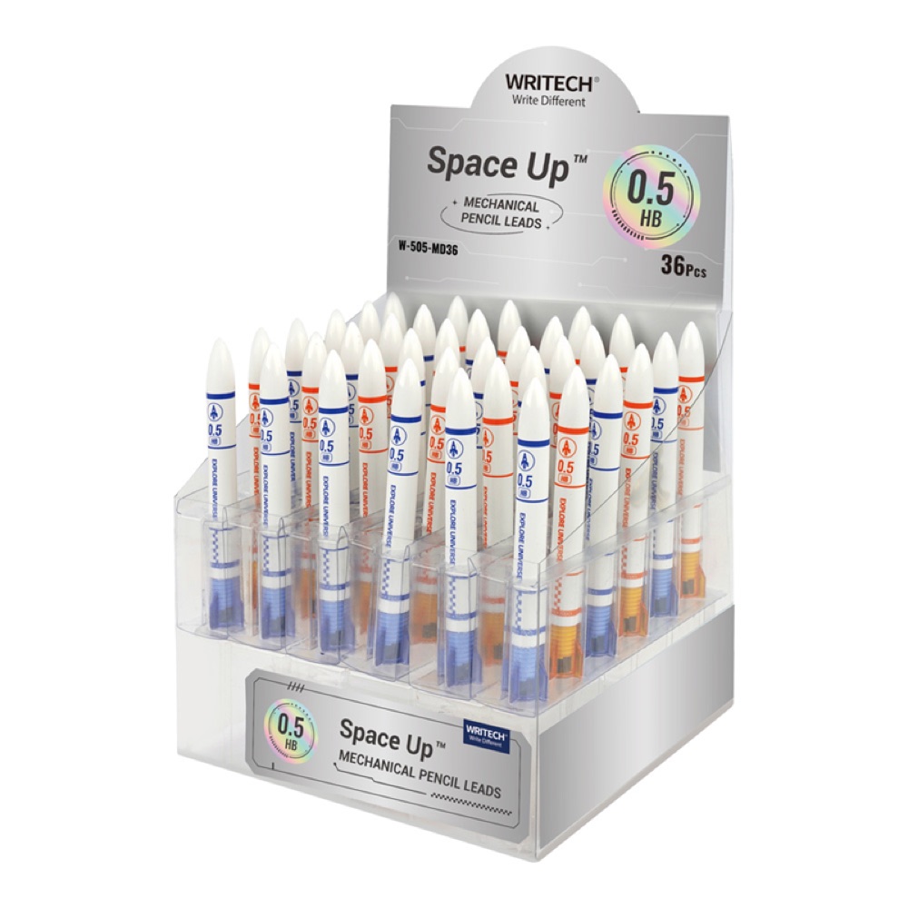 Writech W-505 0,5MM (BEYAZ-MAVİ/BEYAZ-TURUNCU) KALEM UCU - 36'LI STAND