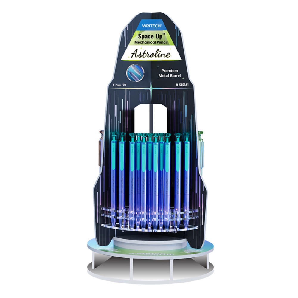 Writech W-5156A1 SPACE UP METAL 0,7MM VERSATİL KALEM - 33'LÜ STAND
