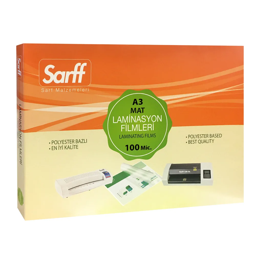 SARFF 100MIC MAT LAMİNASYON FİLMLERİ - A3(426X303MM) - 100ADET
