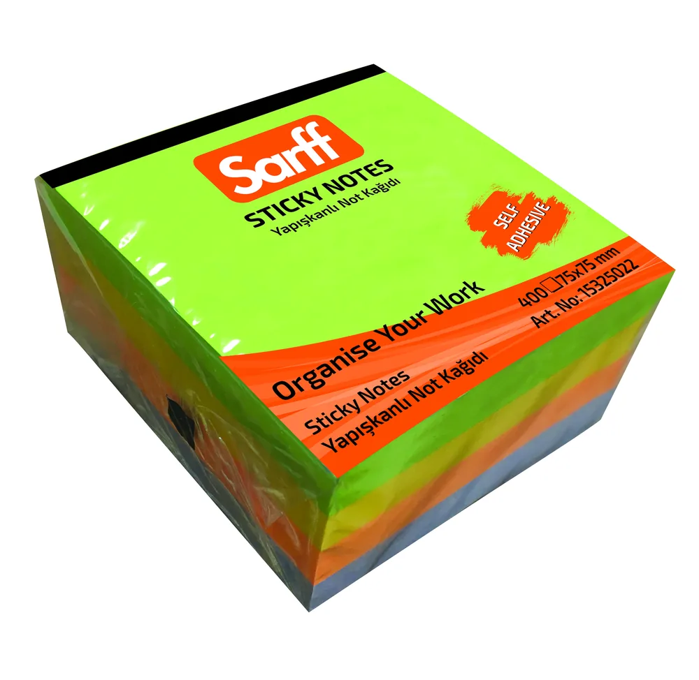 SARFF 75X75MM SPRING RENKLER YAPIŞKANLI NOT KAĞIDI - 400YP
