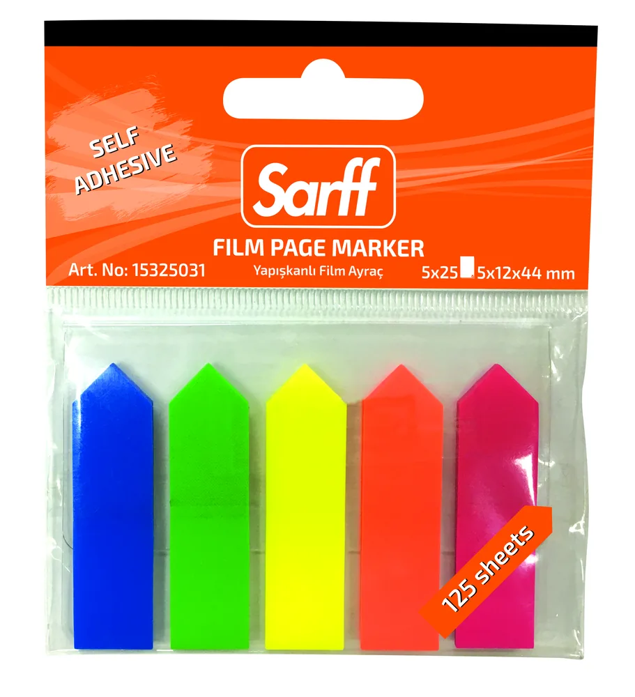 SARFF 5X12X44MM FOSFORLU RENKLER FİLM AYRAÇ(5X25) - 25YP