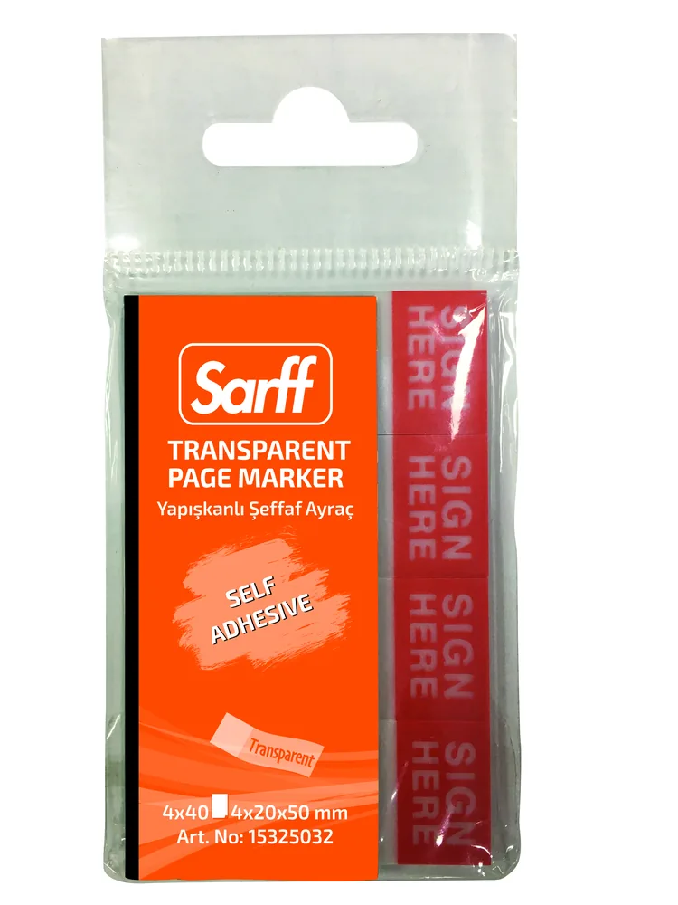 SARFF 4X20X50MM ŞEFFAF KAĞIT AYRAÇ(4X40) - 160YP